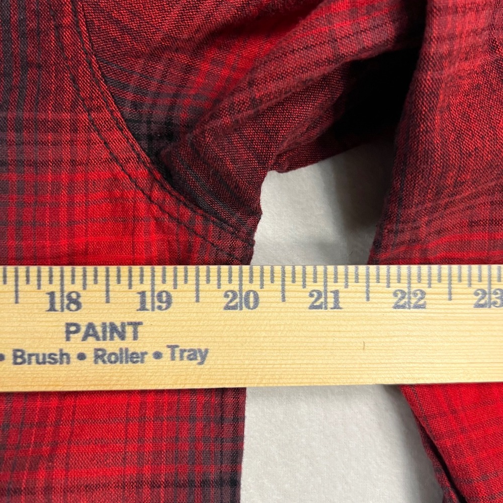 Woolrich Red Black Plaid Flannel Long Sleeve Button Up Shirt Men's Medium - Picture 5 of 6